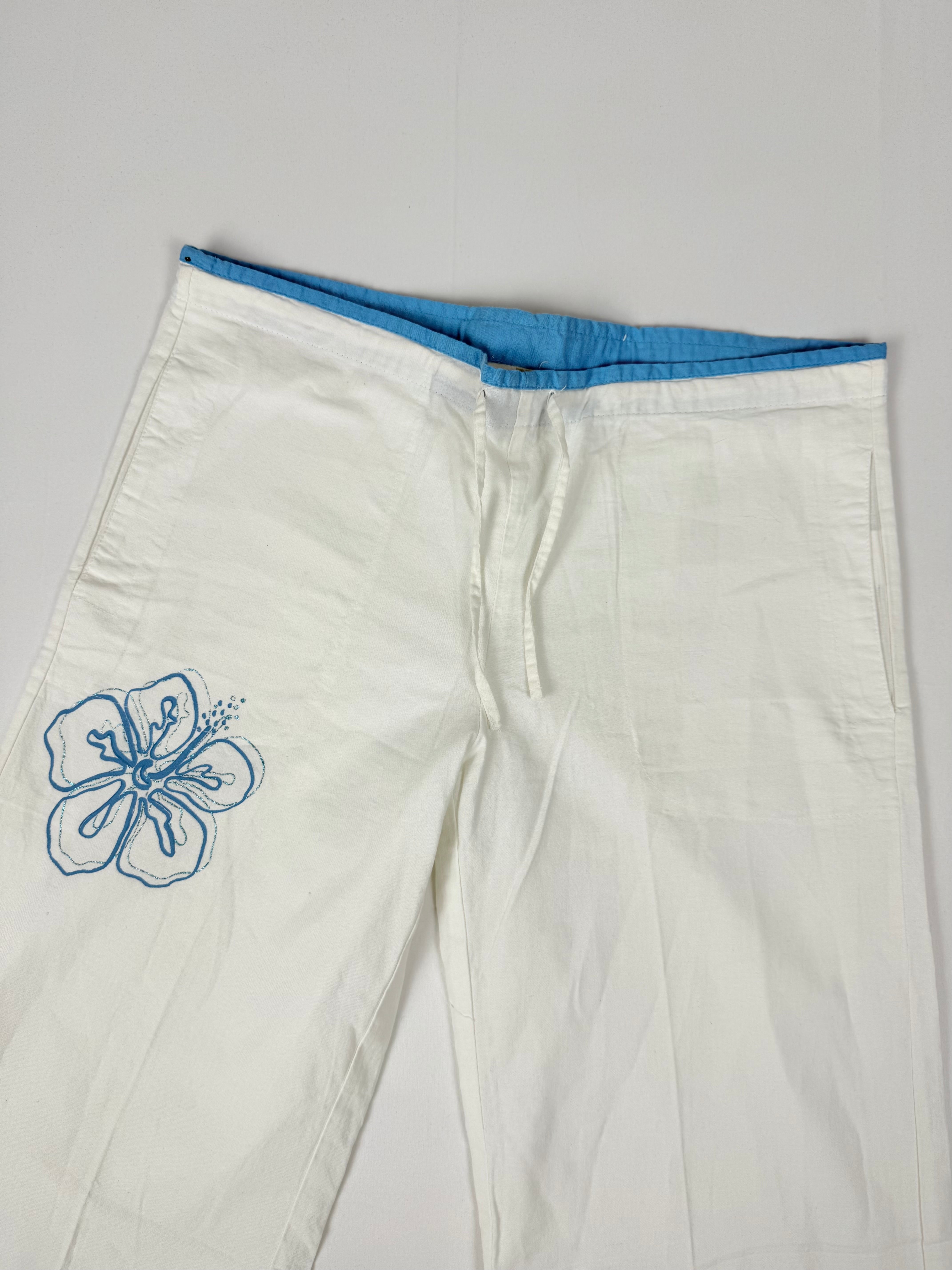 White low rise baggy pants (M/L)