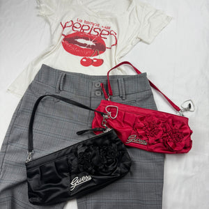 Red pochette wristlet / shoulder bag (27x11cm)