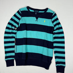 Blue striped cotton logo jumper (S/M)