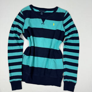 Blue striped cotton logo jumper (S/M)