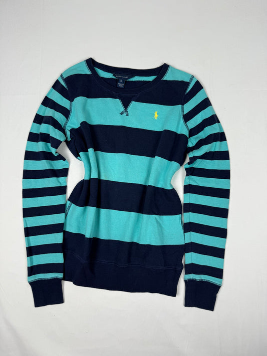 Blue striped cotton logo jumper (S/M)