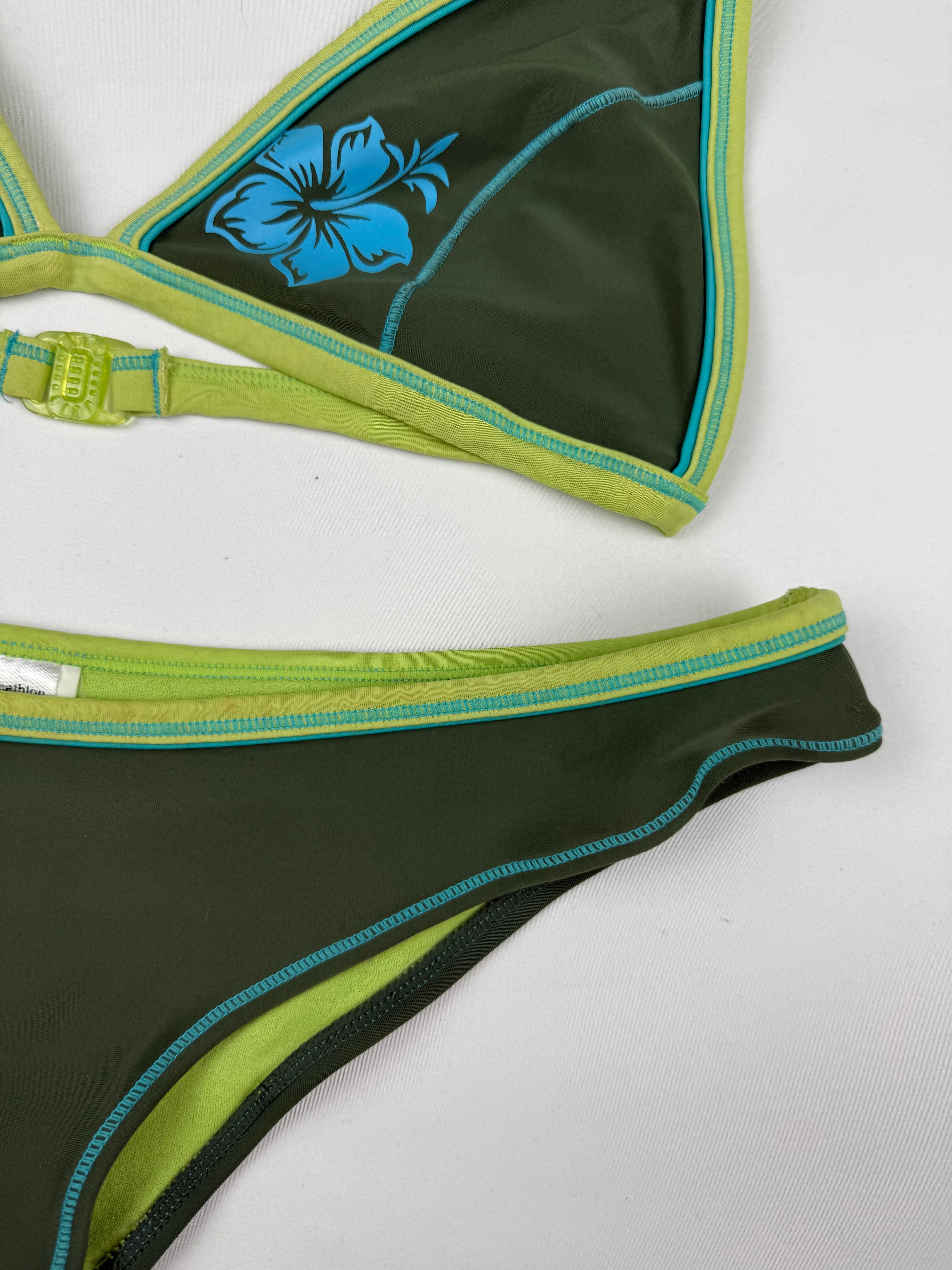 Khaki low rise bikini set (M)