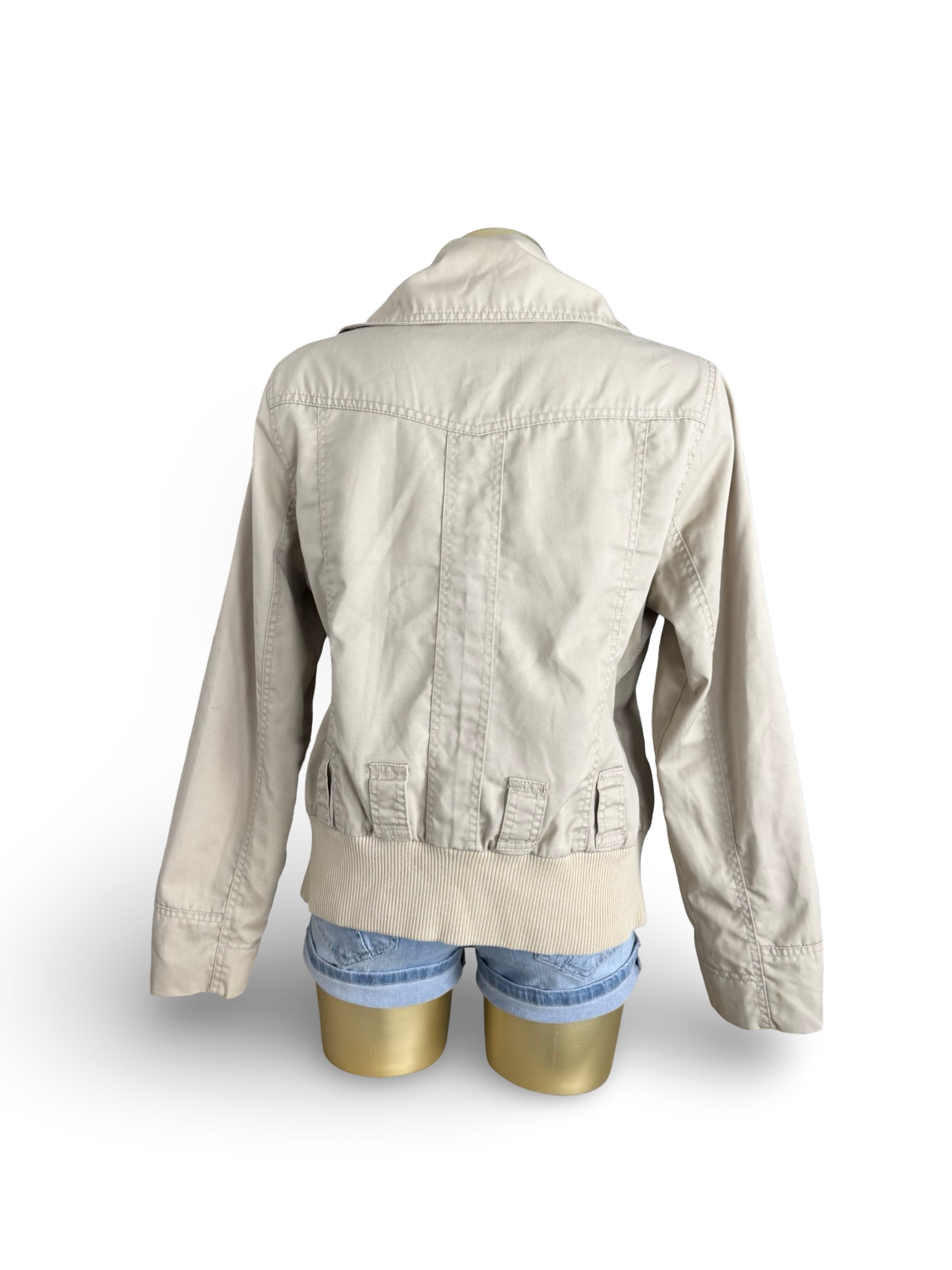 Beige cotton biker jacket (XL)