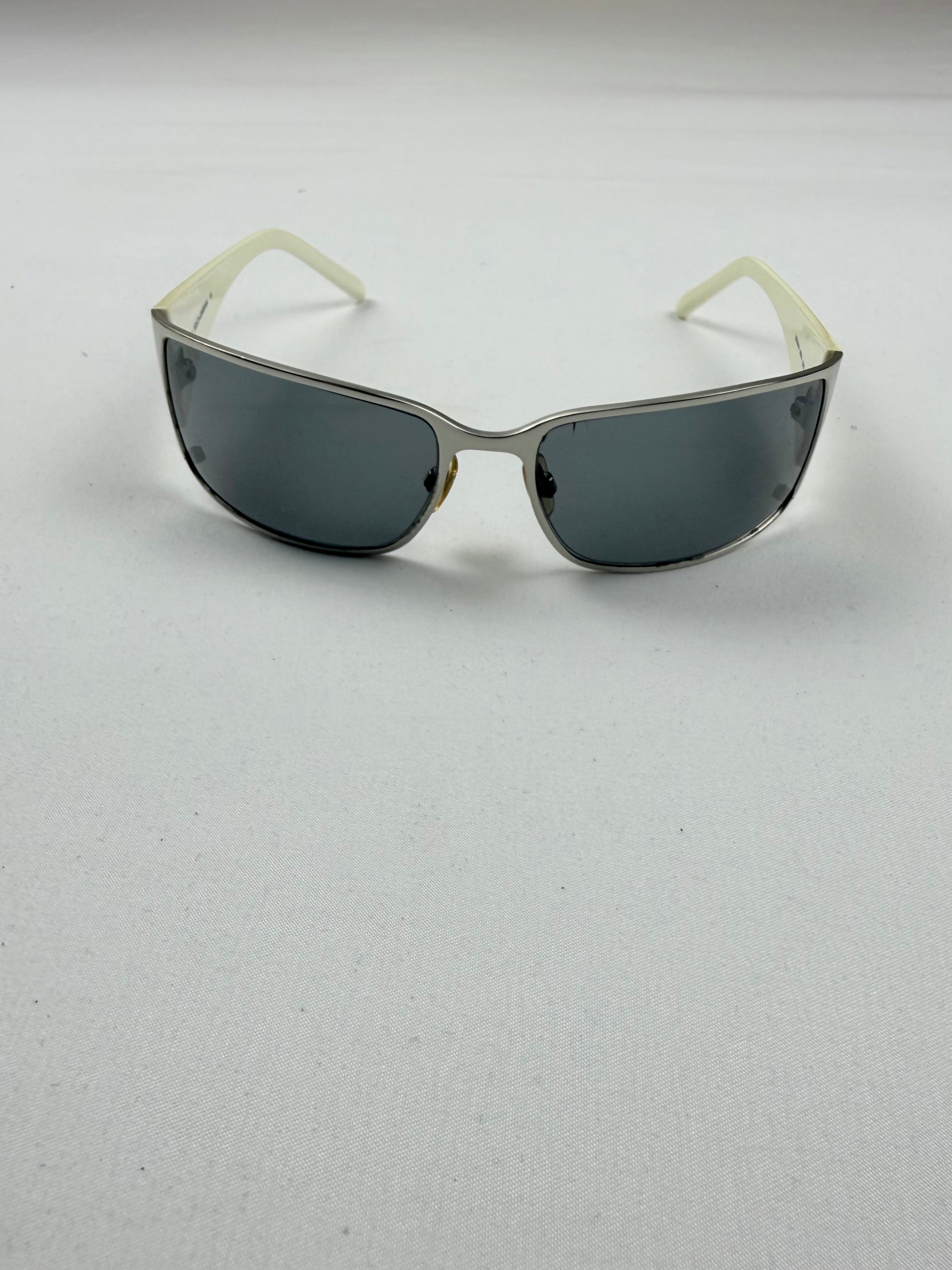 White & silver logo sunglasses