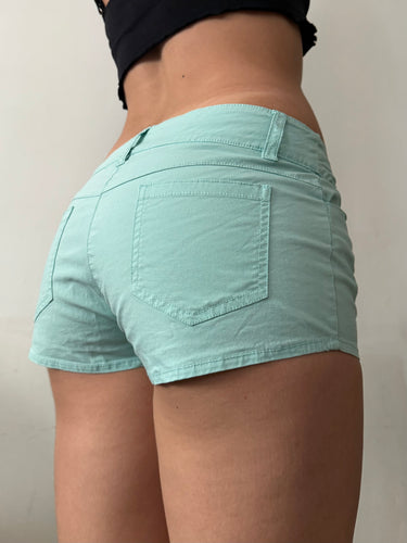 Blue low rise mini / micro office short (S)