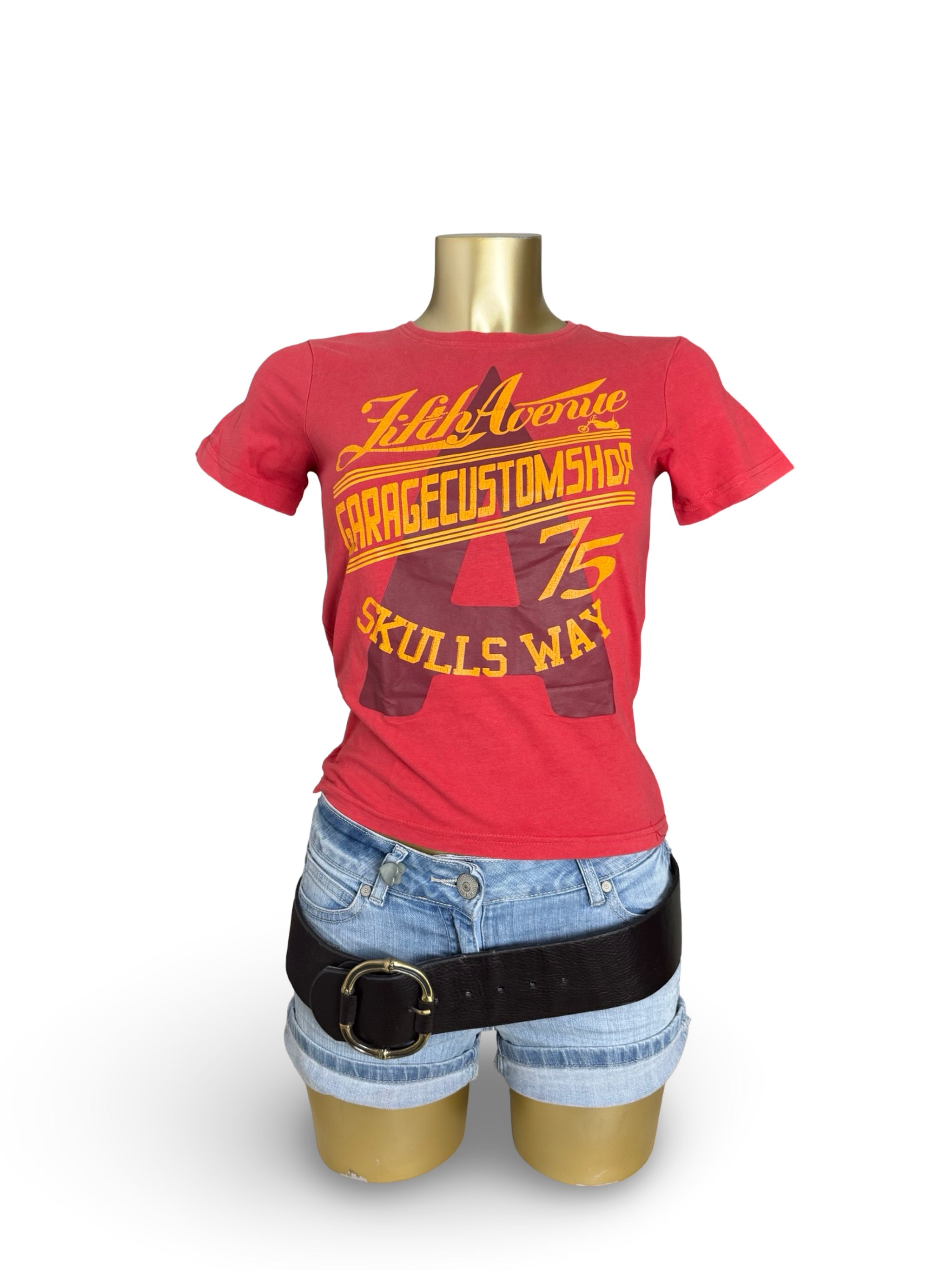 Red graphic cotton tee (XS)