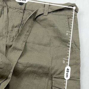 Khaki linen cargo mid skirt (S/M)