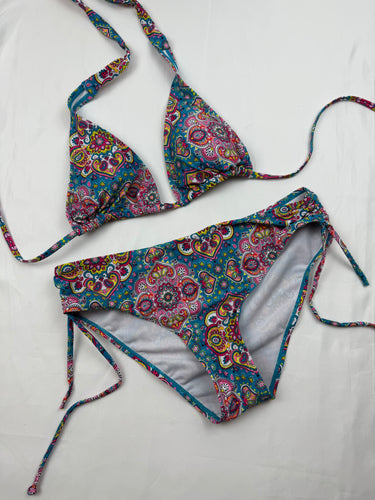 Multicolor graphic bikini set (XS/S)