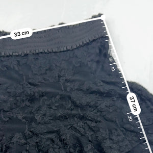 Black lace pleated low rise mini skirt (S)