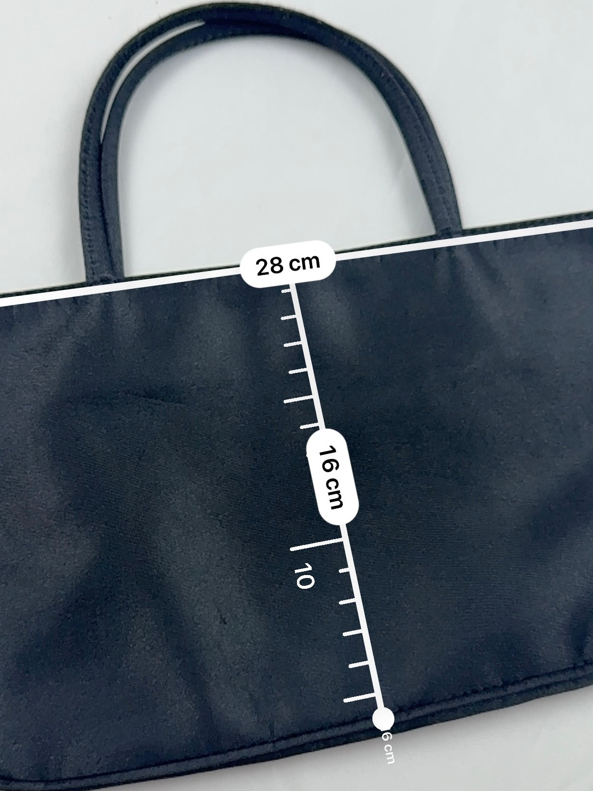 Black silky mini handbag