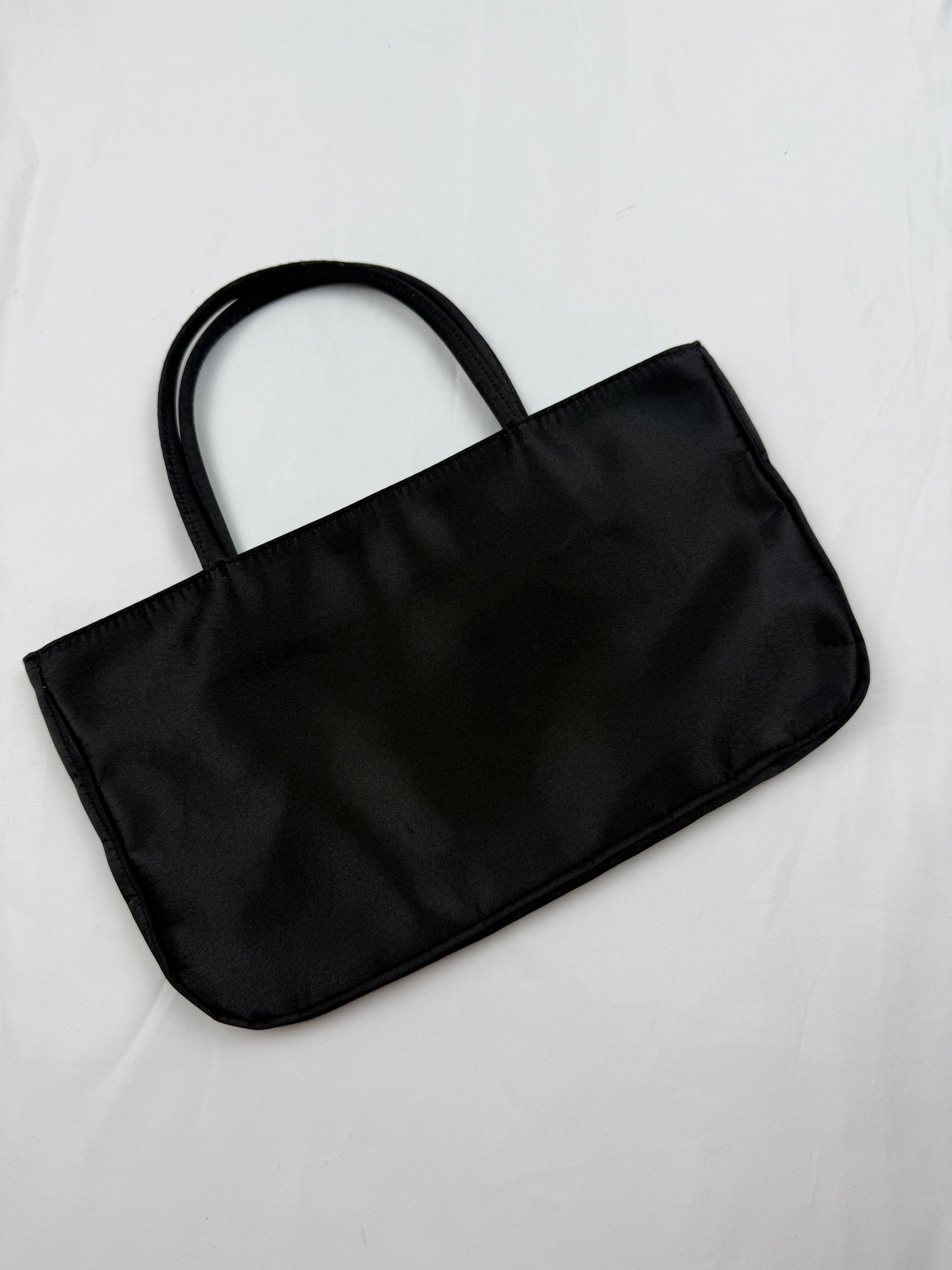 Black silky mini handbag