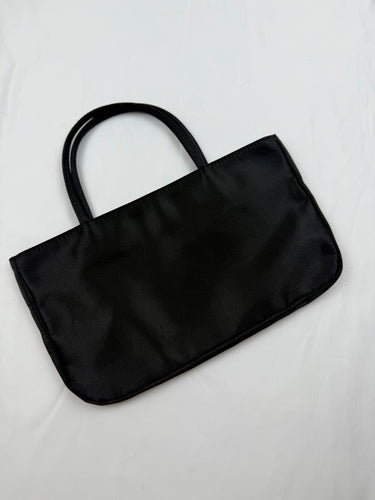 Black silky mini handbag