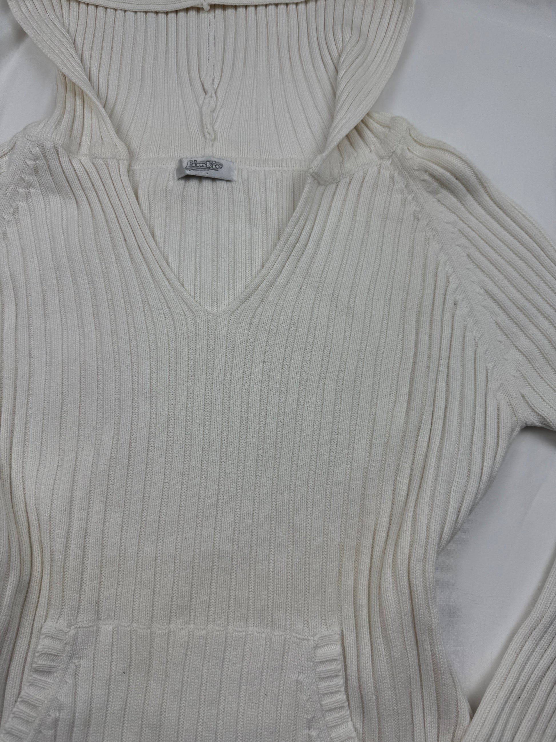 White ribbed hooded jumper (S/M)