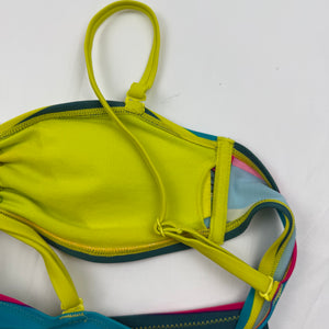 Green striped low rise bikini set (S/M)