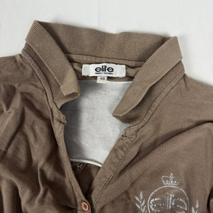 Khaki brown cotton long sleeves top (XS)