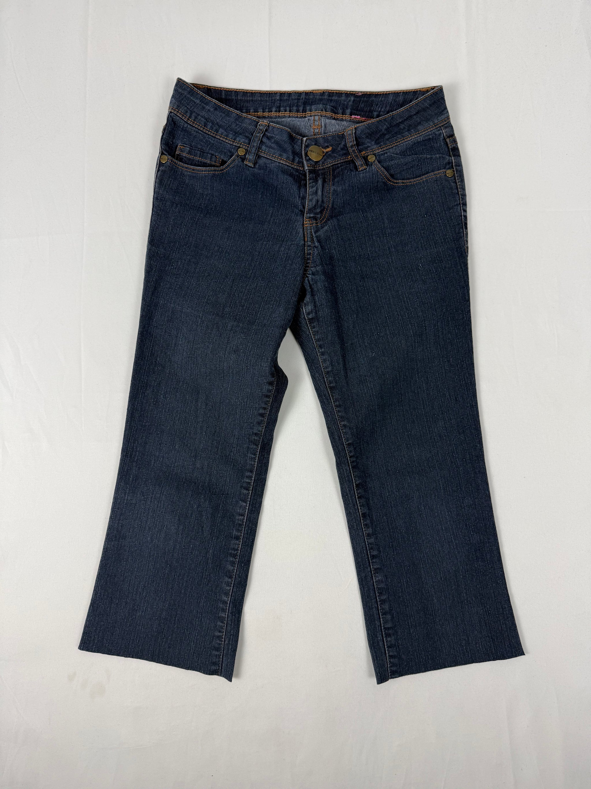 Navy denim low waist capri pants (S)