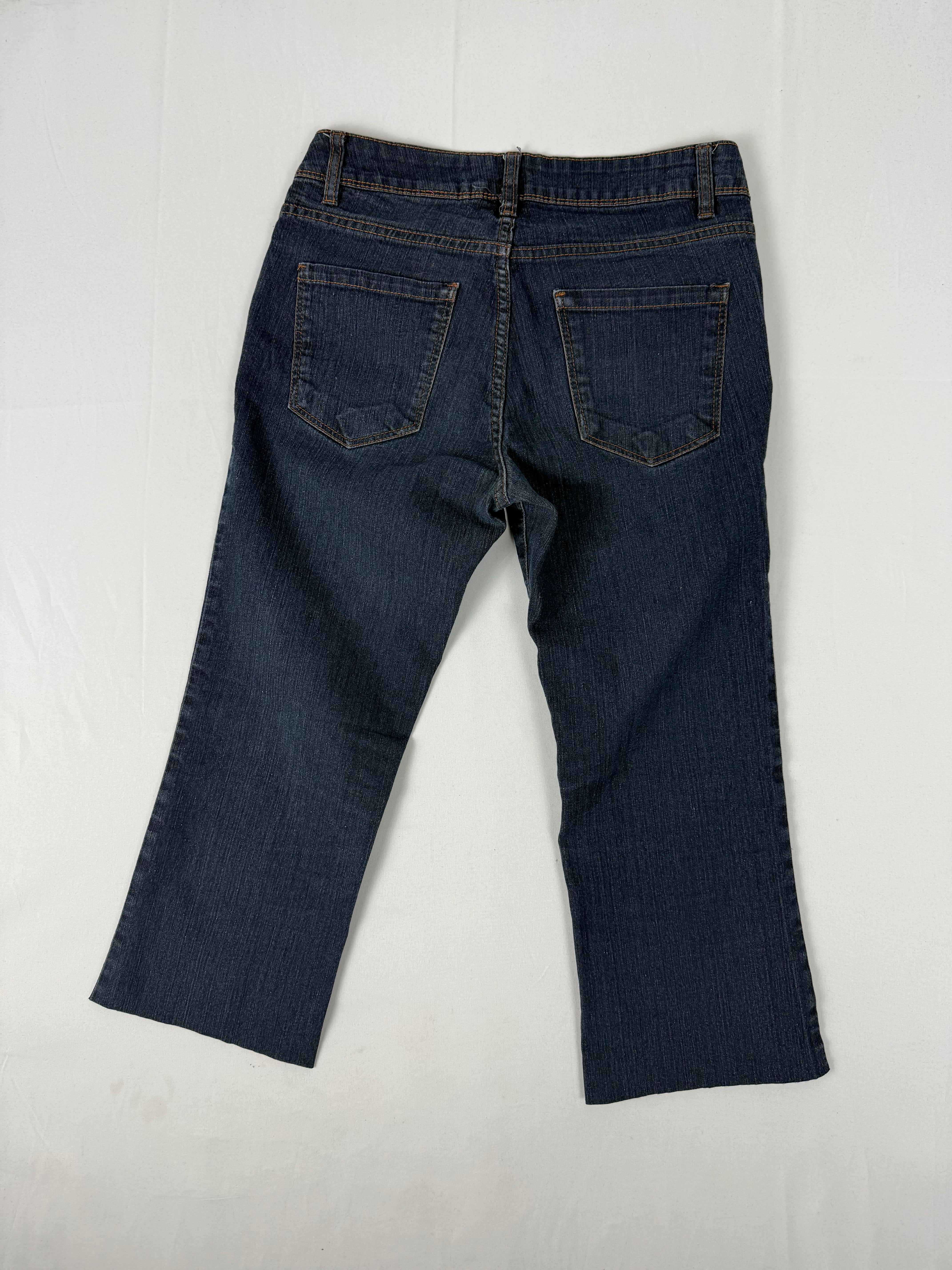 Navy denim low waist capri pants (S)