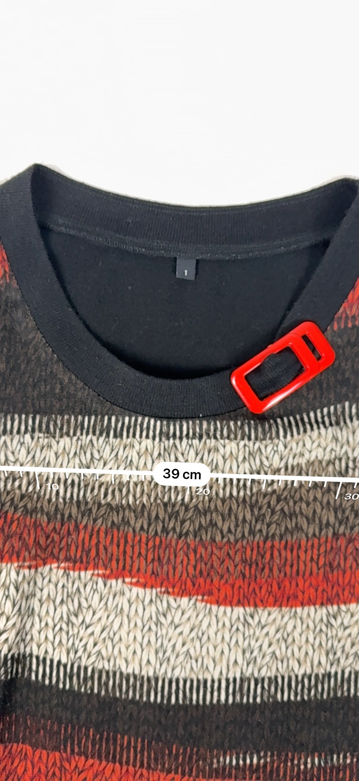 Striped black & orange bicolore jumper (M)