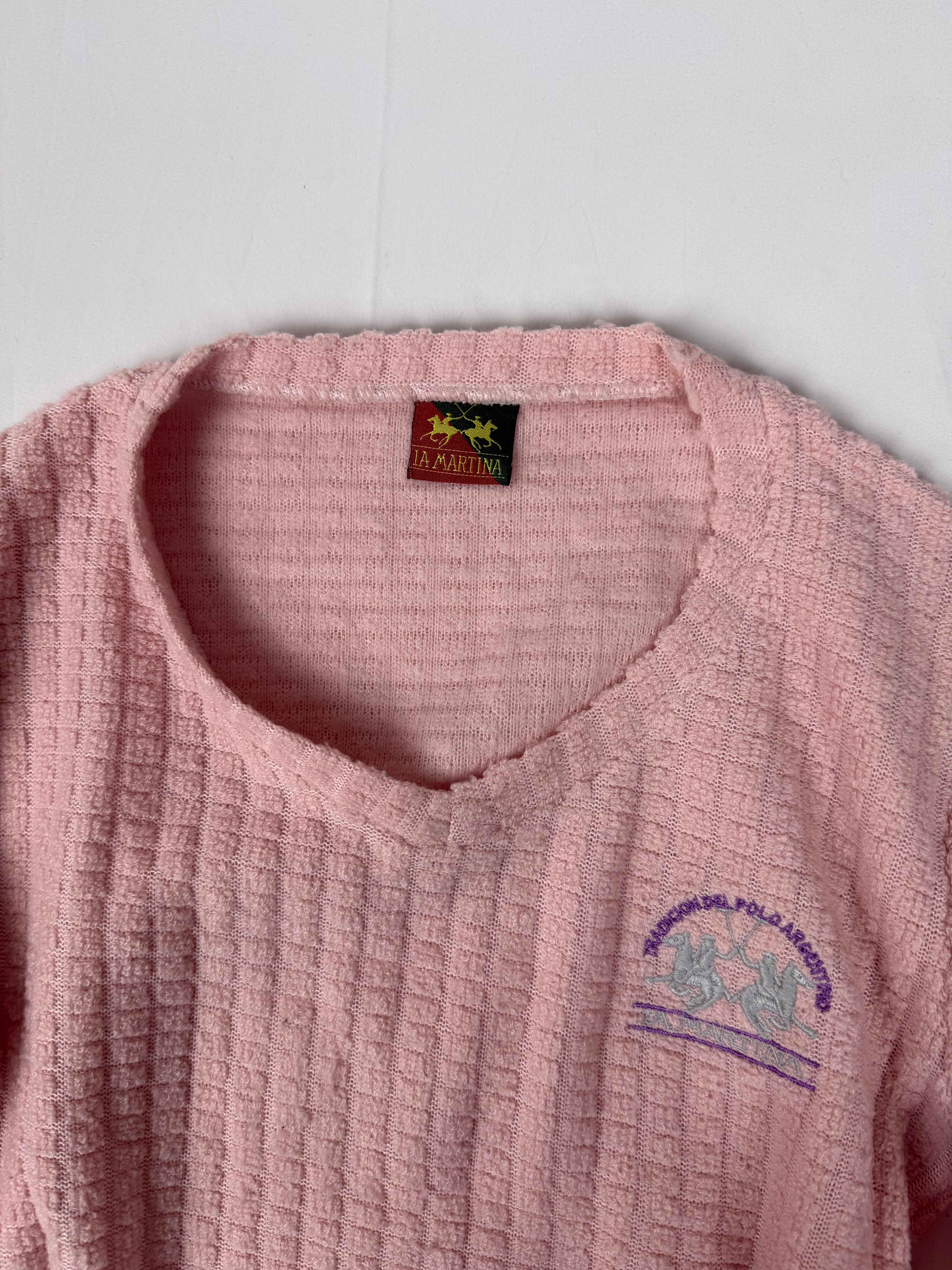 Baby pink V neck jumper (L)