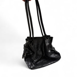 Black metallic shoulder bag