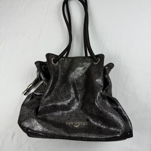 Black metallic shoulder bag