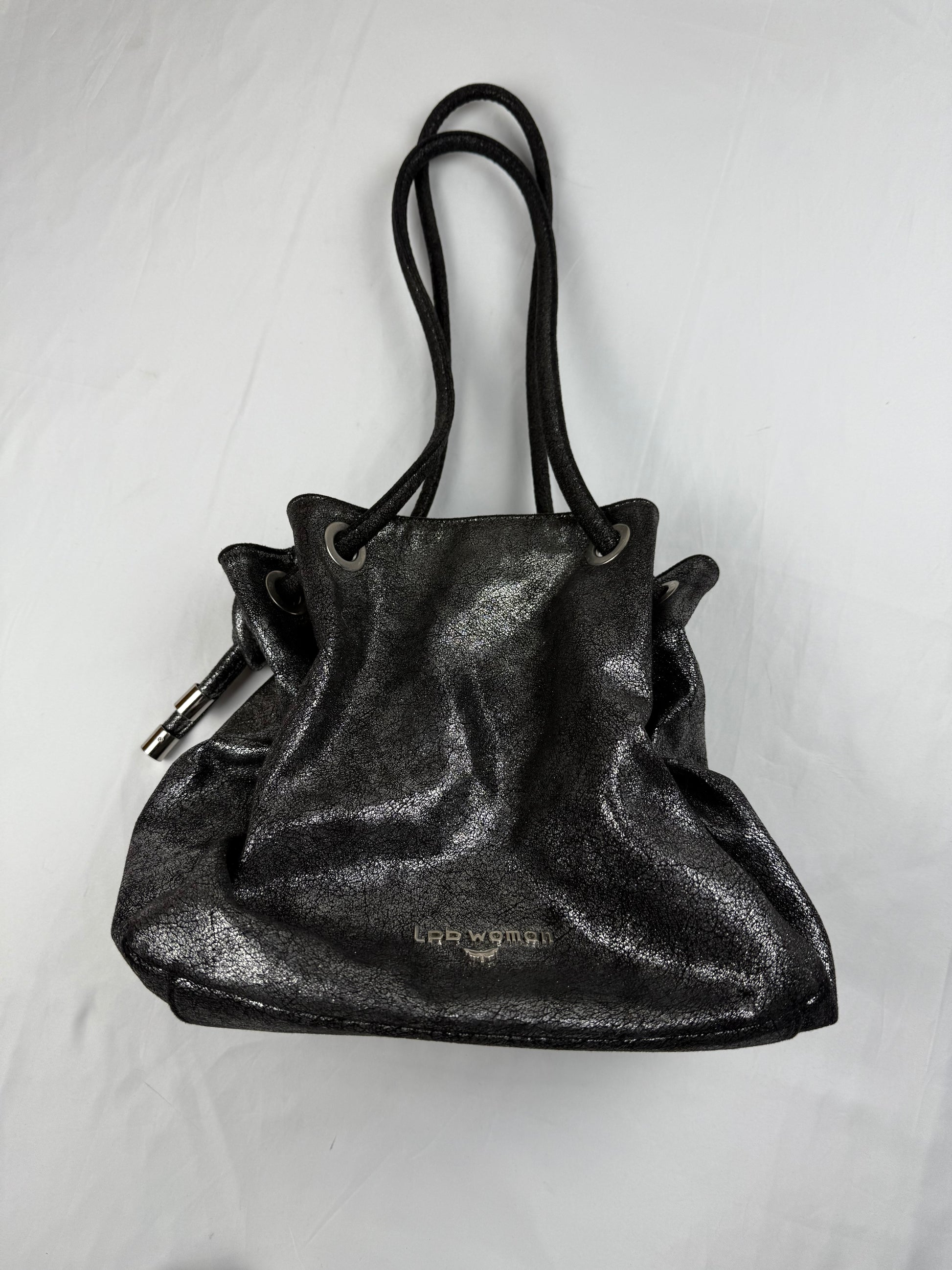 Black metallic shoulder bag