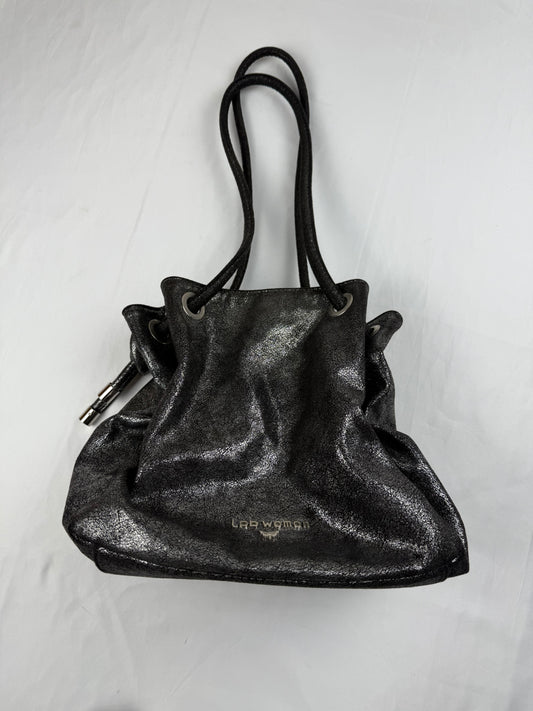 Black metallic shoulder bag