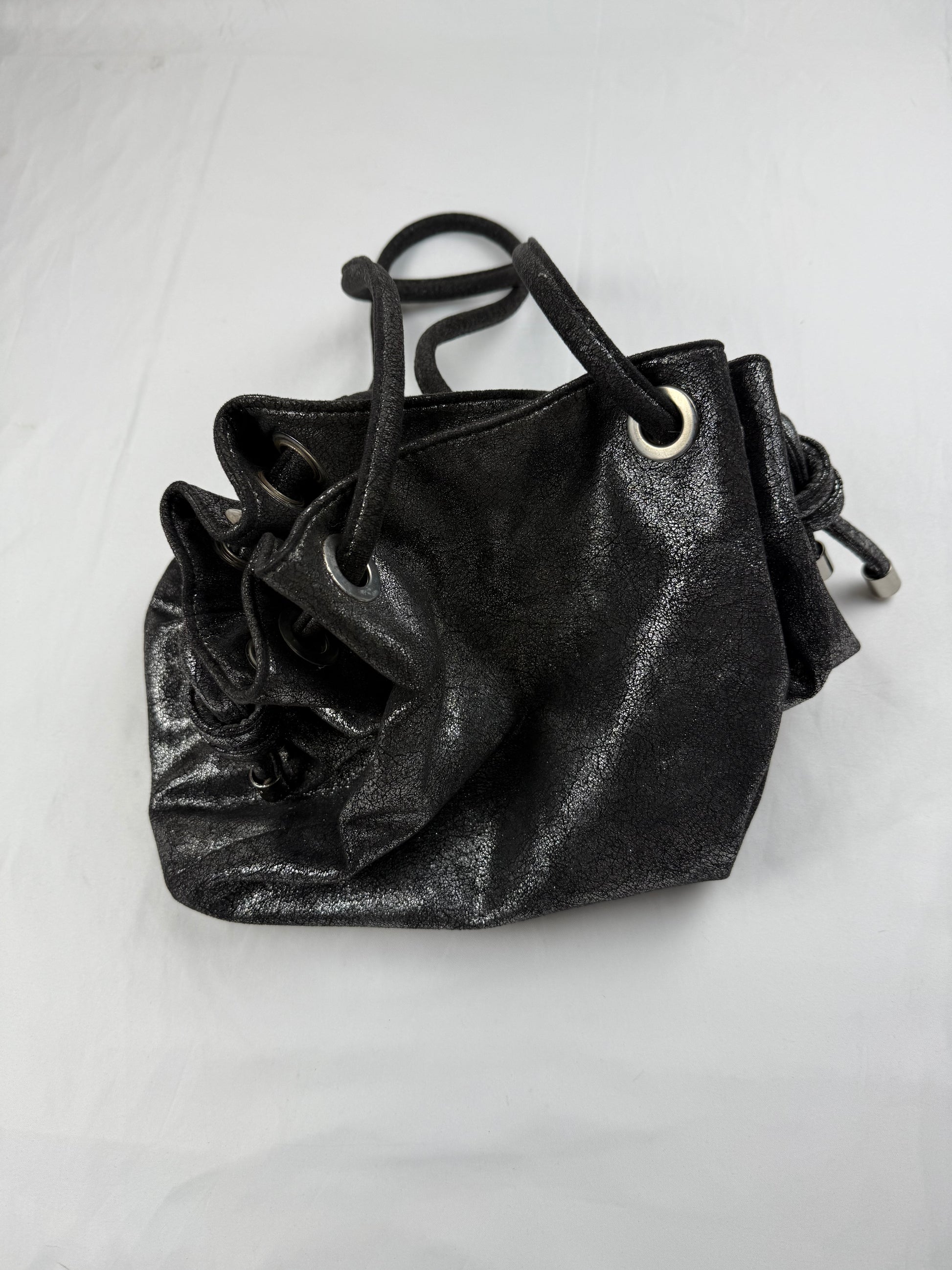 Black metallic shoulder bag