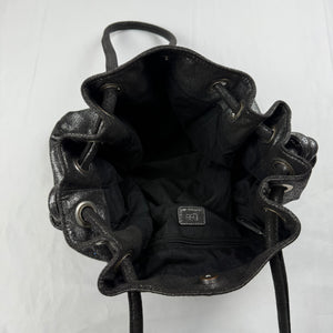 Black metallic shoulder bag