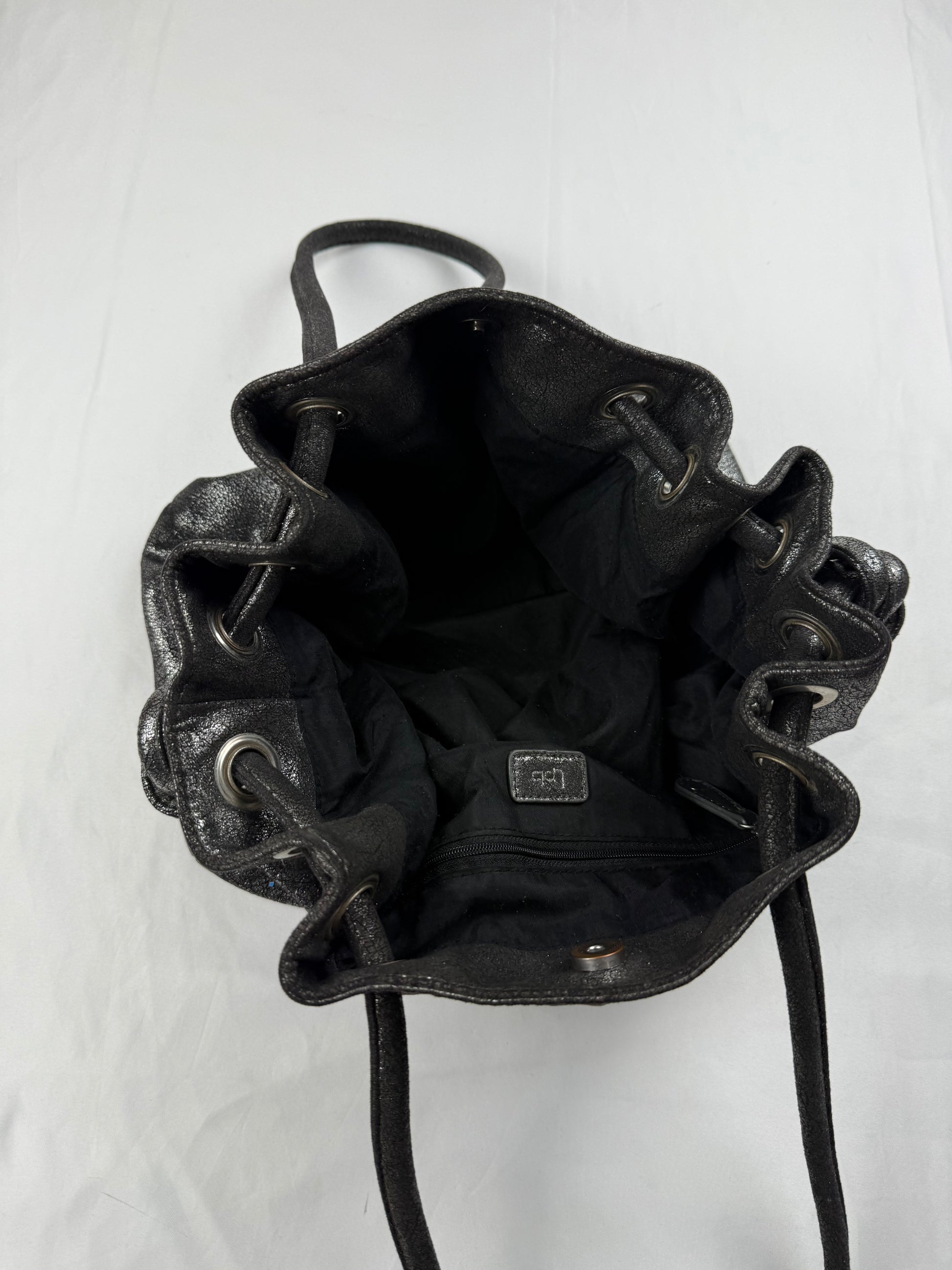 Black metallic shoulder bag