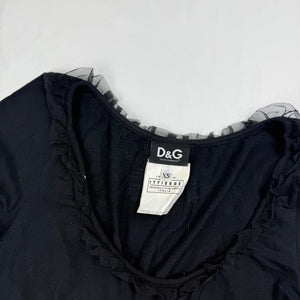 Black rhinestone logo long sleeves top (XS/S)