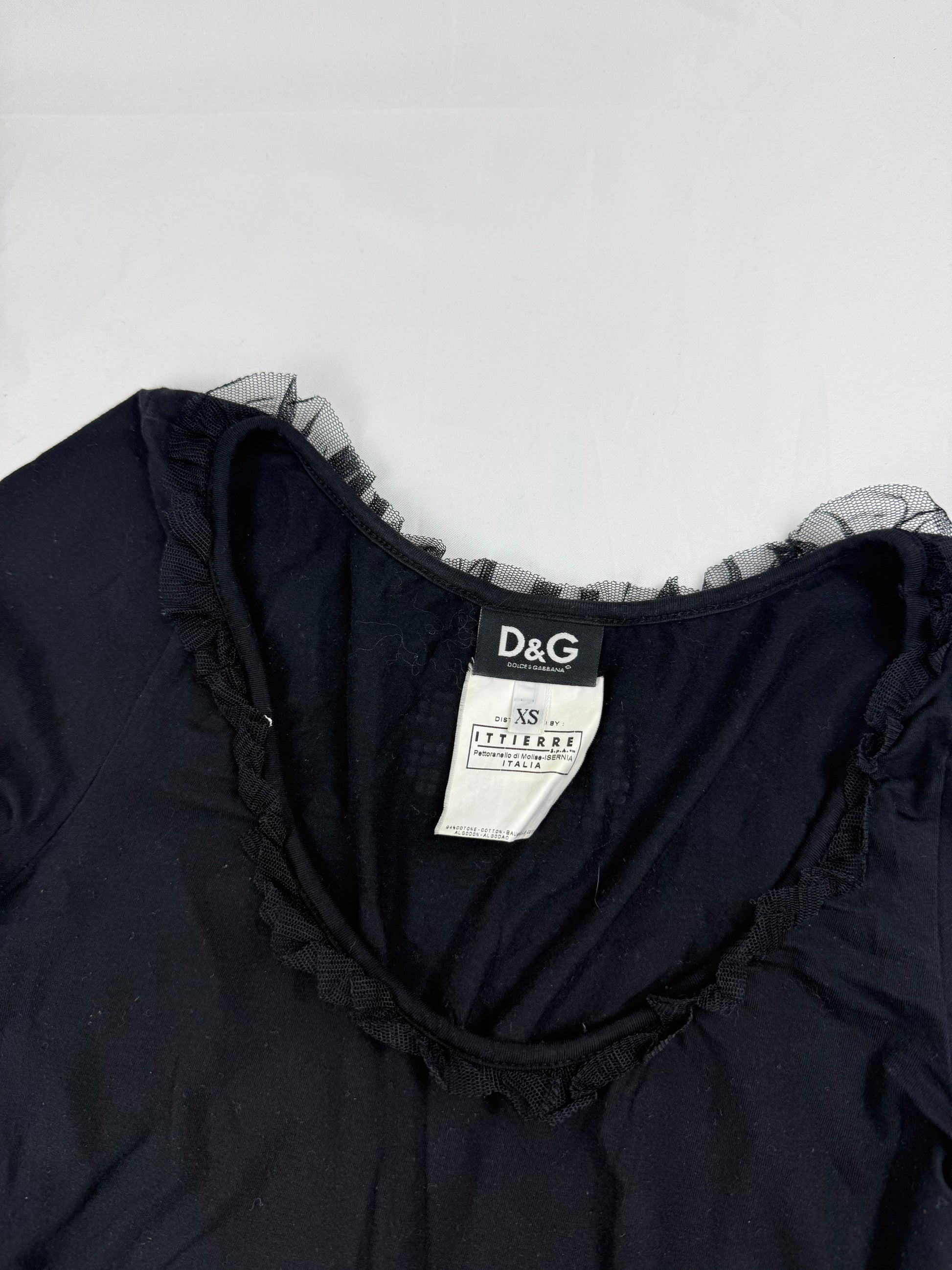 Black rhinestone logo long sleeves top (XS/S)