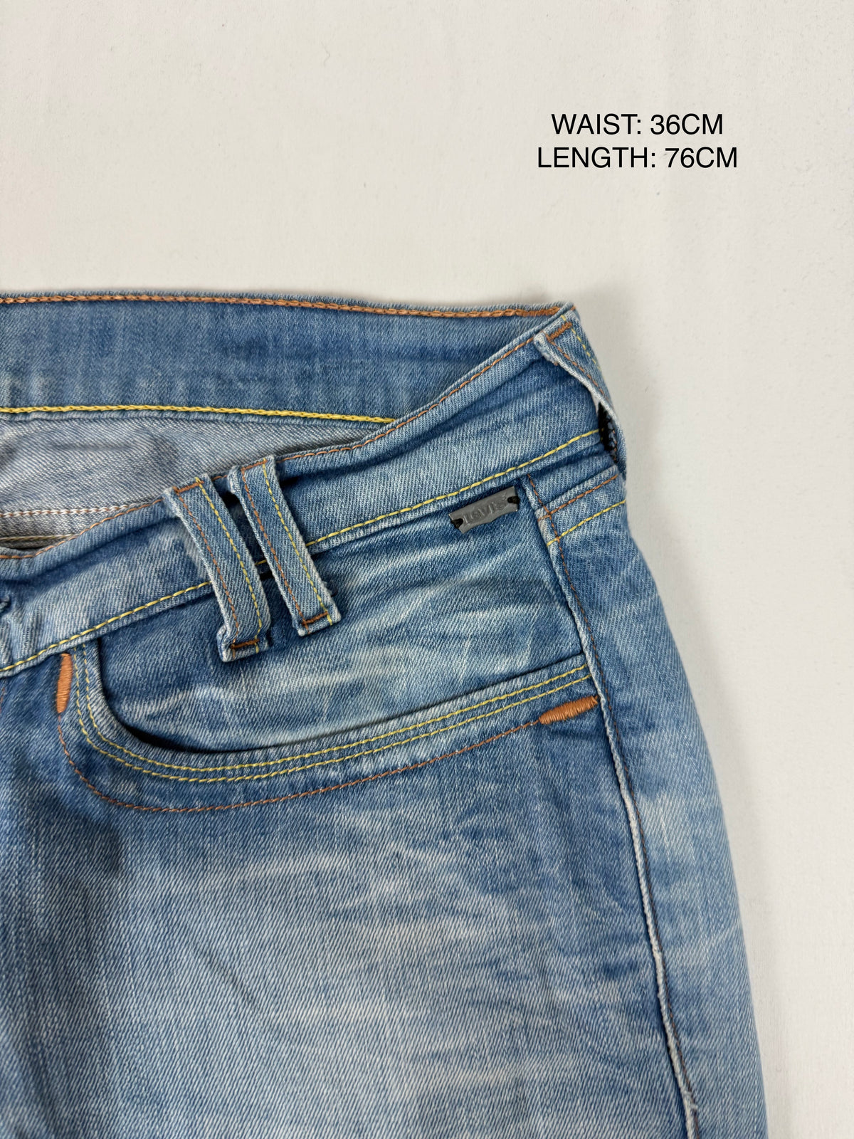 Pantalon droit taille basse en jean noir (XS)