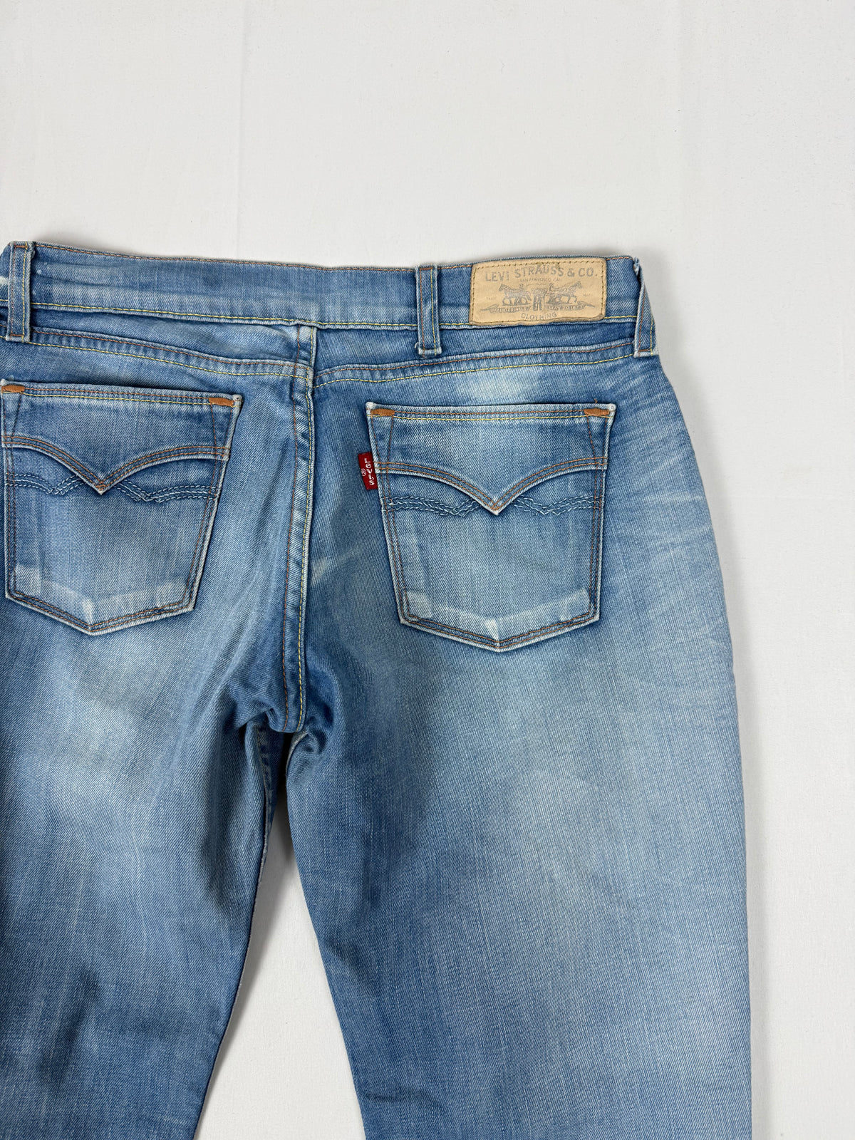 Pantalon droit taille basse en jean noir (XS)