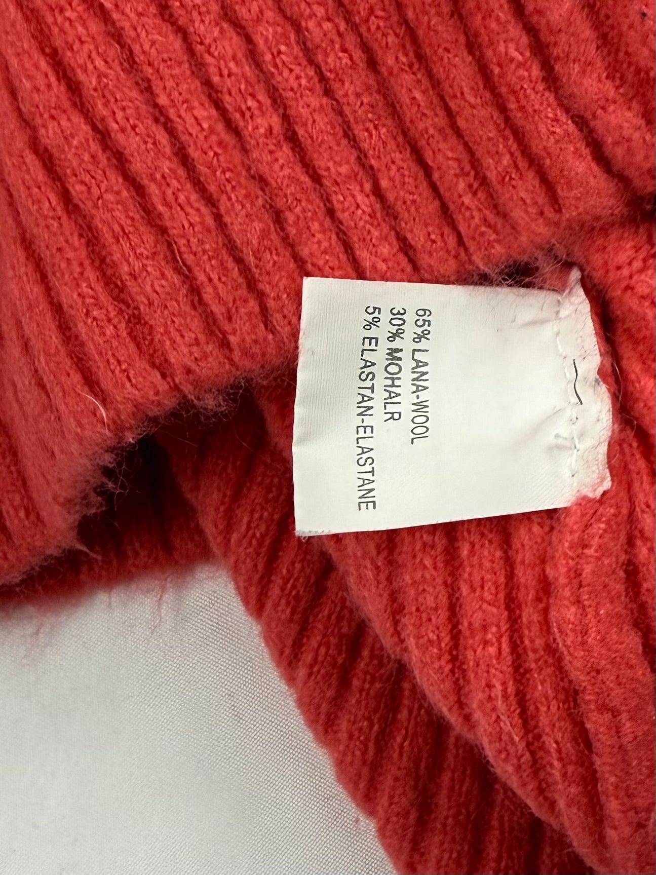 Orange super soft mohair wool zip up off shoulder cardigan (S/M)