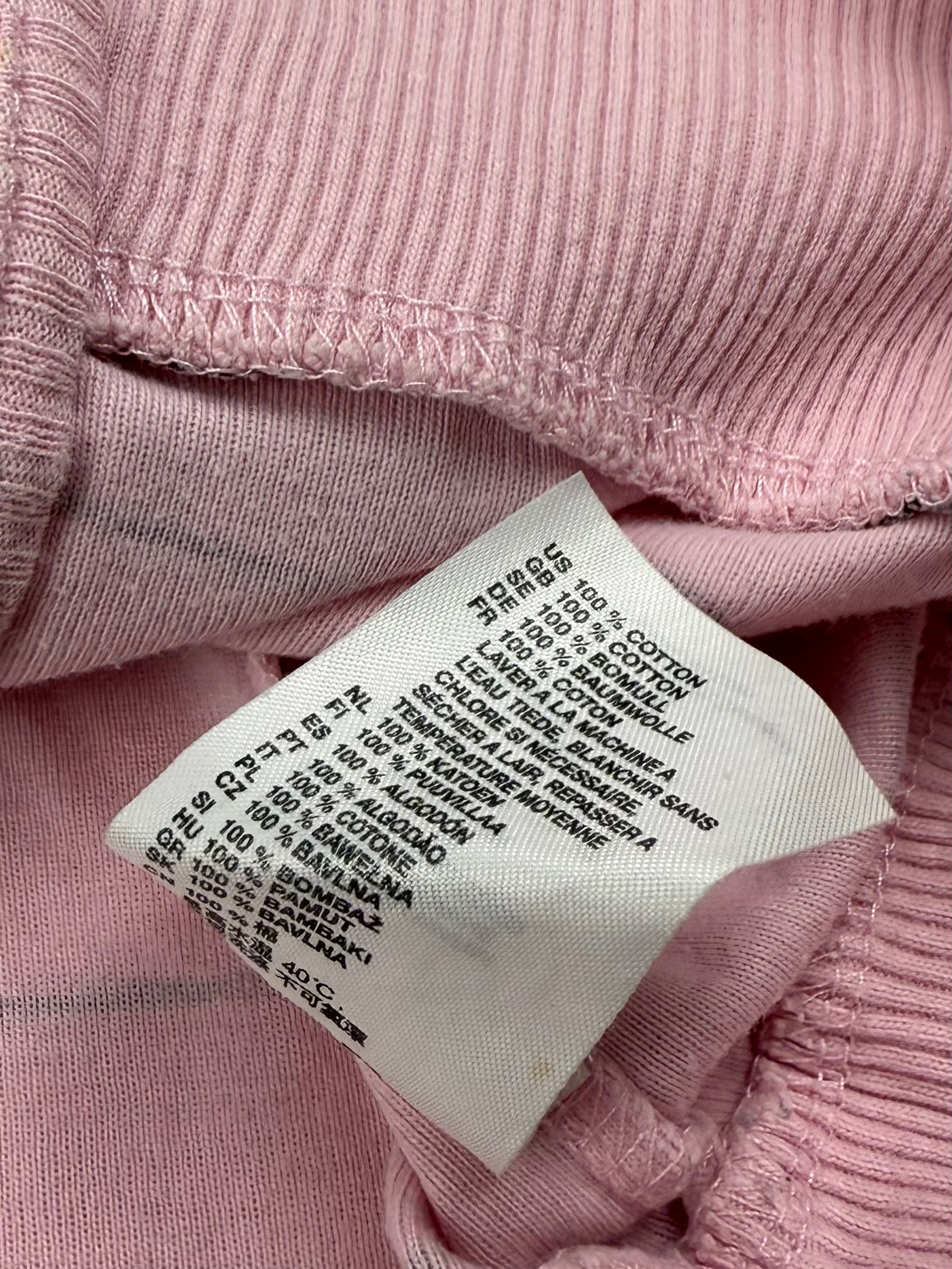 Baby pink striped 100% cotton zip up hoodie (M/L)