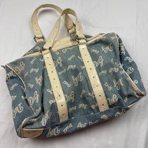 Blue denim logo uni handbag (35x25cm)