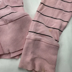 Baby pink striped 100% cotton zip up hoodie (M/L)