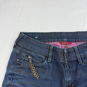 Blue denim low rise mini short (S)