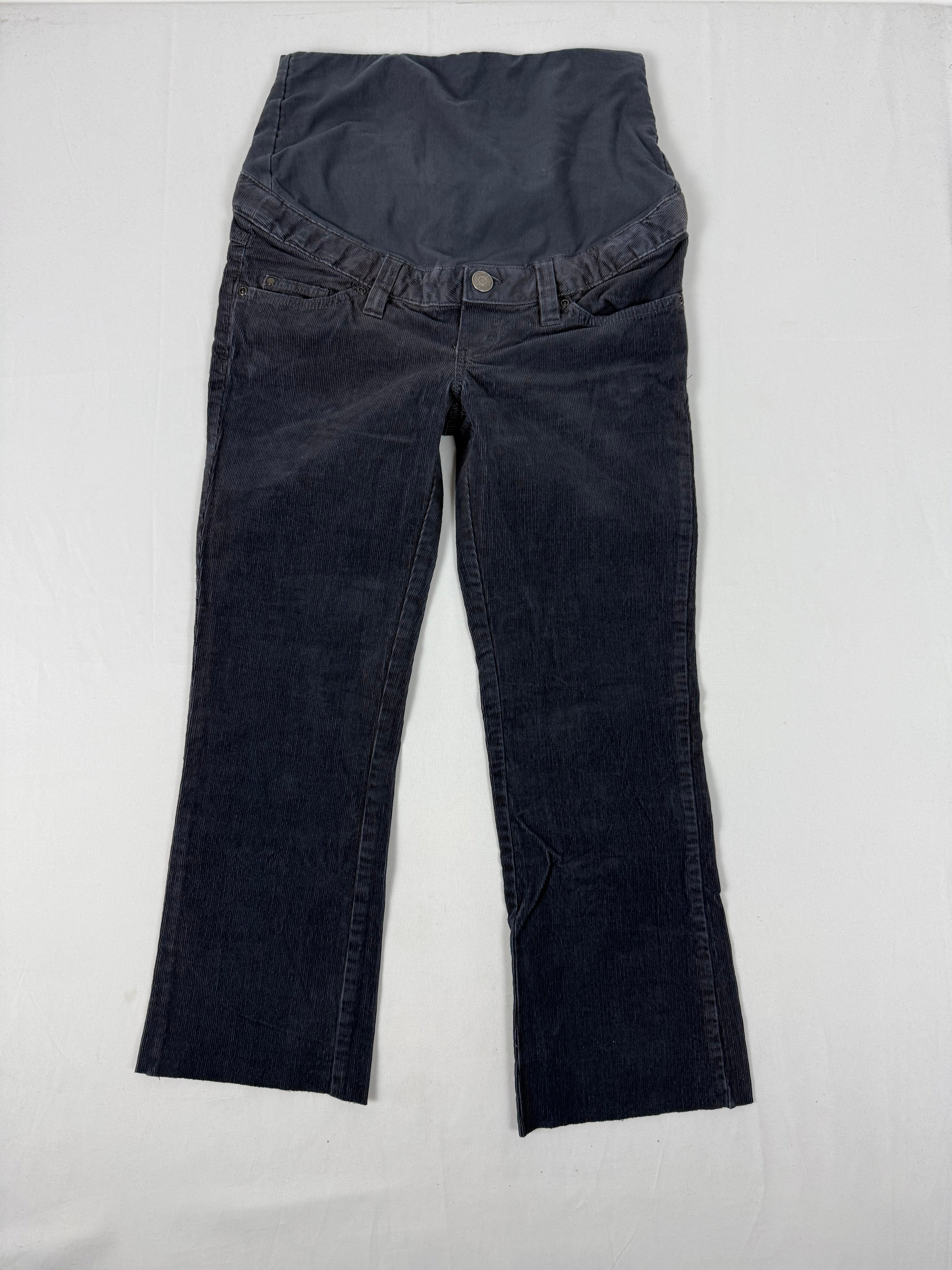 Navy velvet denim low rise capri pants (S)