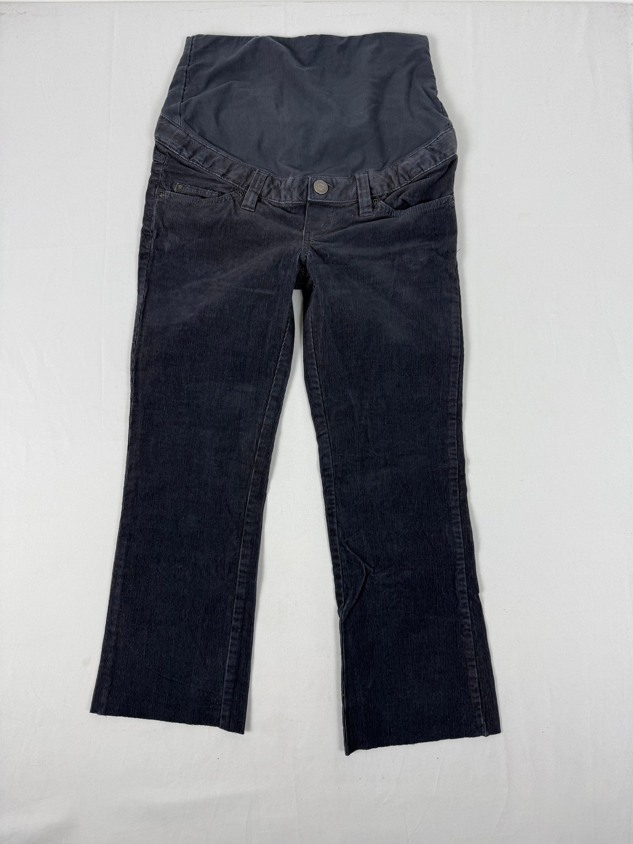 Navy velvet denim low rise capri pants (S)