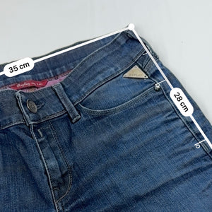 Blue denim low rise mini short (S)