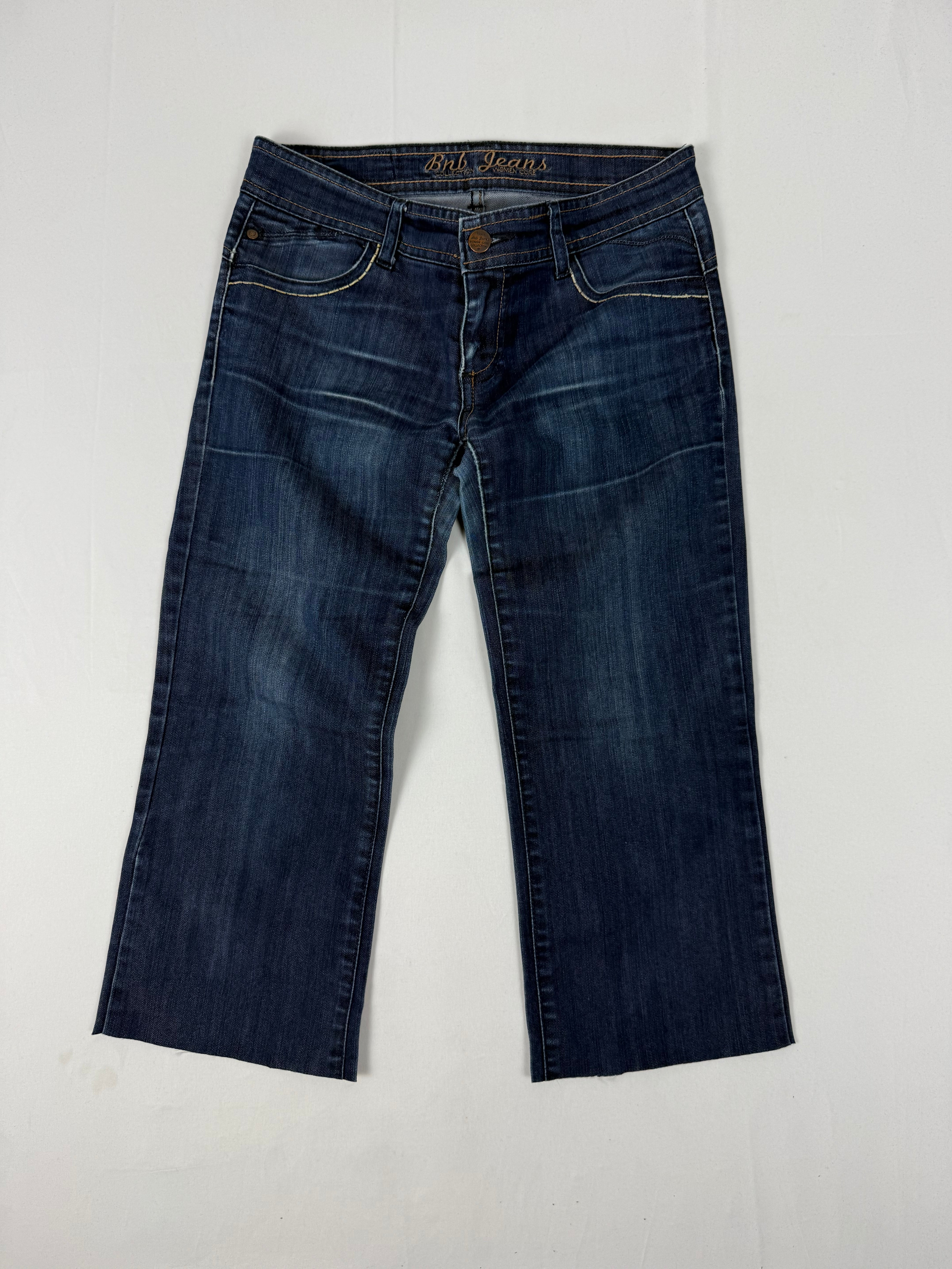 Navy low rise denim capri pants (S)