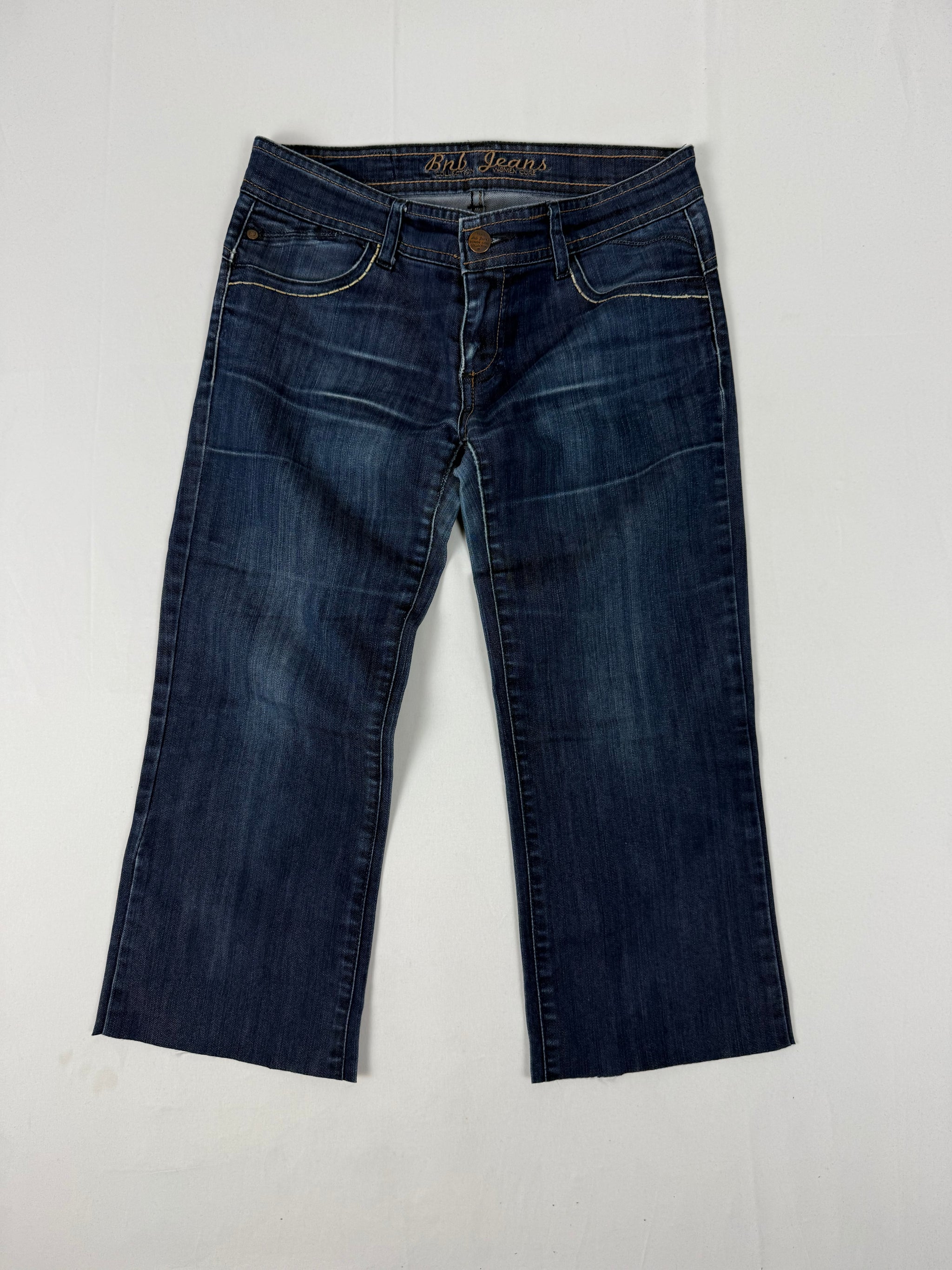 Navy low rise denim capri pants (S)