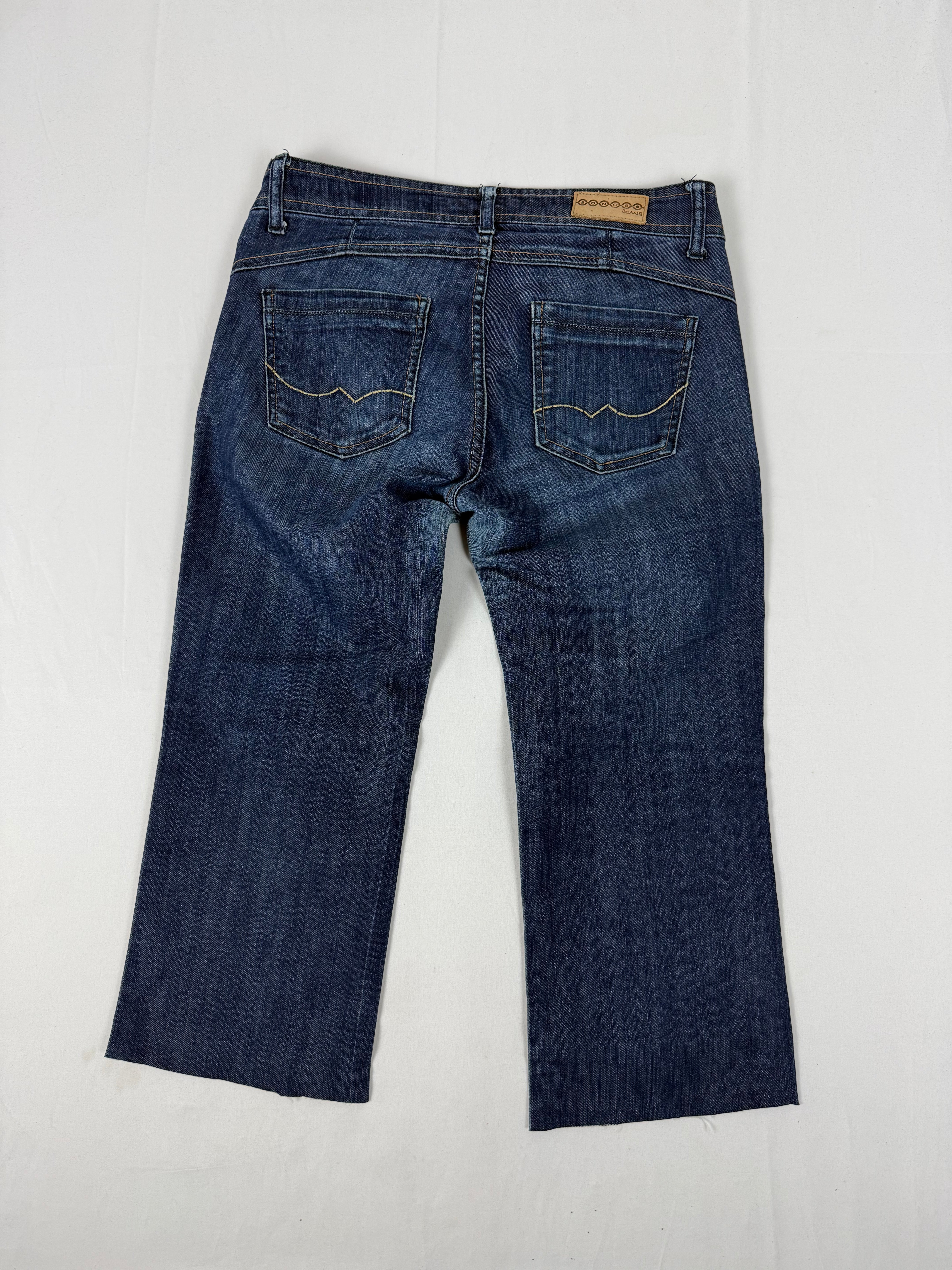 Navy low rise denim capri pants (S)
