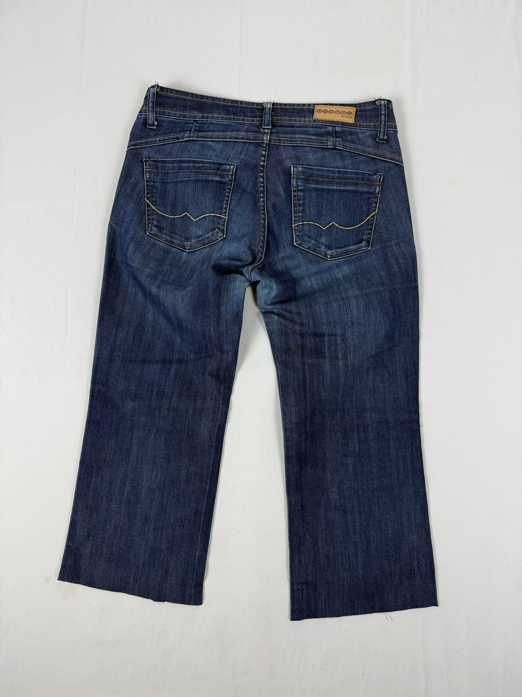 Navy low rise denim capri pants (S)