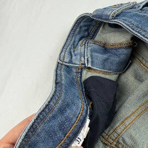 Blue denim low rise mini skirt (L)