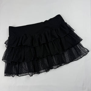 Black mesh low rise pleated mini skirt (S)