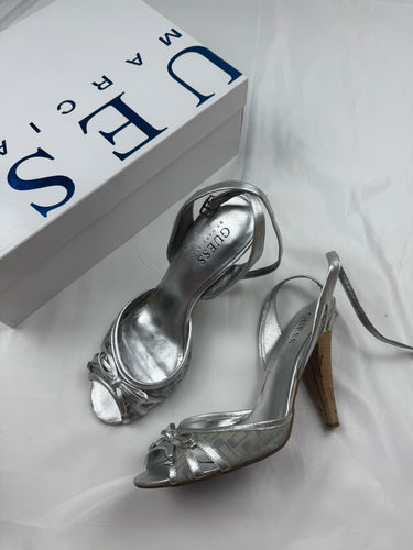 Silver real leather heels (35/36)