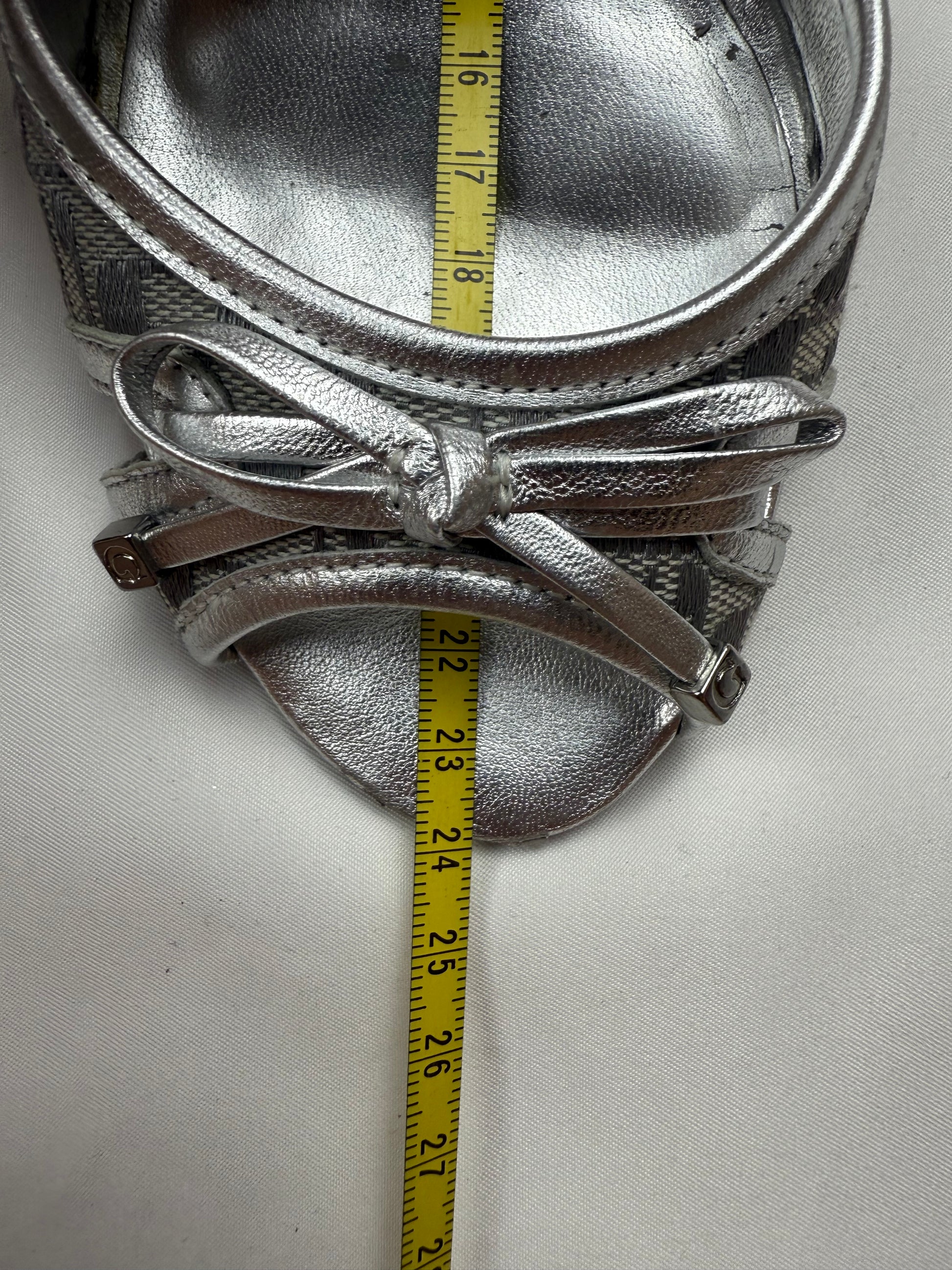 Silver real leather heels (35/36)